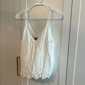 Express White Asymmetrical Cropped Camisole